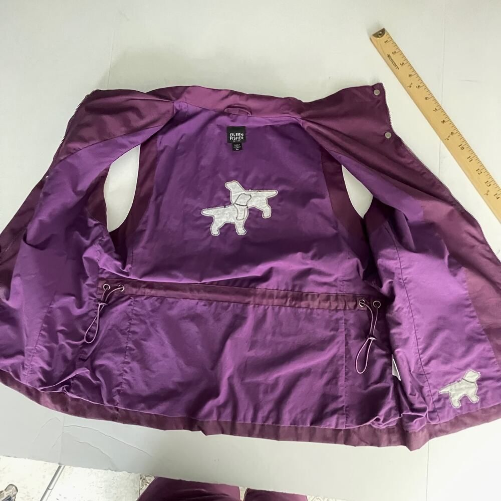 Eileen Fisher Women's Cotton Blend CUSTOM Dog Vest Size MP Zip Purple Eggplant - Picture 7 of 12